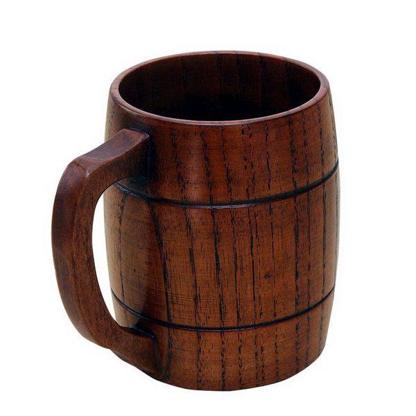 10 handmade wooden barrel mugs, 400ml/15oz capacity, perfect for juice, beer, or tea
