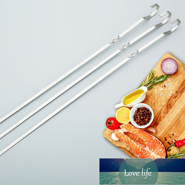 10 reusable stainless steel skewers for BBQ, camping, and kitchen use