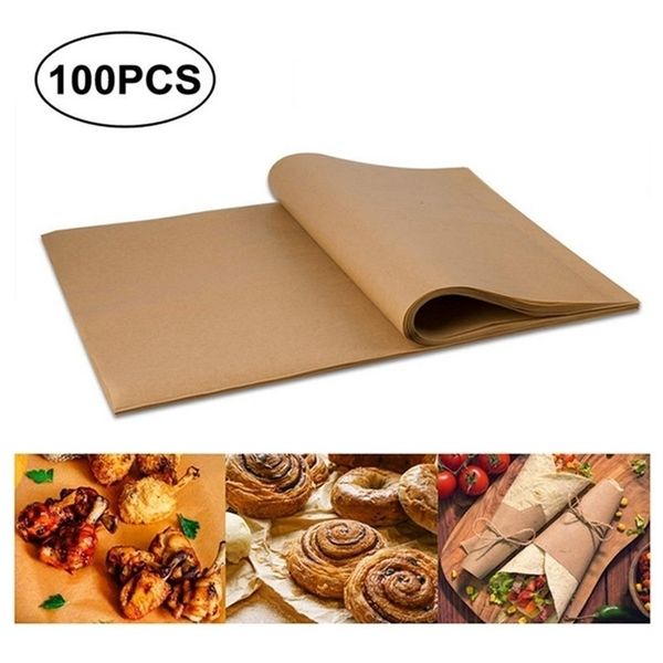 100 precut unbleached parchment paper sheets for nonstick baking and cookies