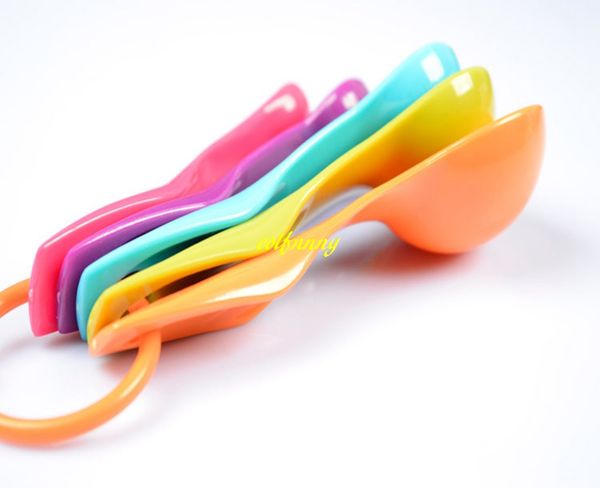 100 sets/lot 5pcs measuring spoons, perfect for sugar, cake baking, tea, ice cream, and kitchen use