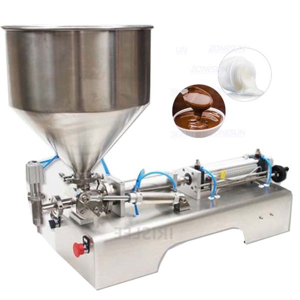100-1000ml semi-auto filling machine for mayonnaise, oil, and paste with SS304 food-grade customizable options