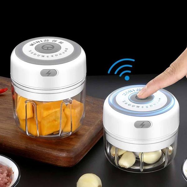 100/250ml Mini USB Wireless Electric Garlic Press Mincer for Vegetables, Chili, Meat, and Food Chopping - Kitchen Tool for Dropshipping 210319