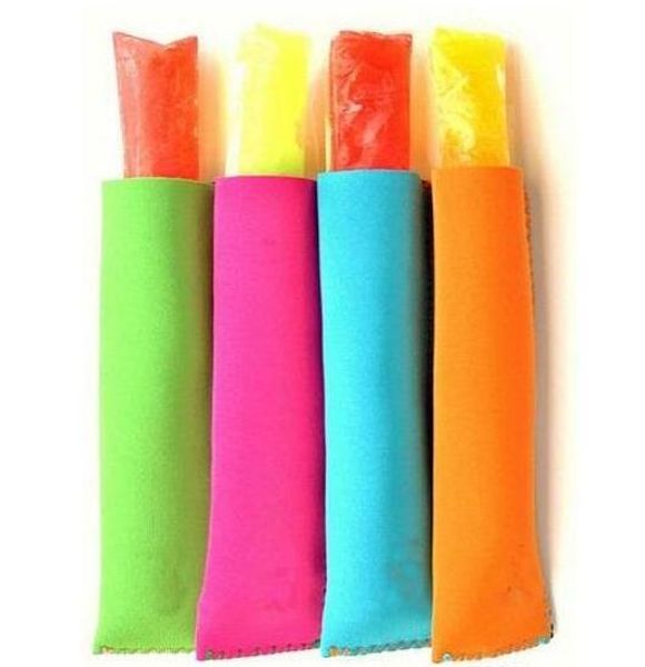 100-piece quick-ship popsicle sleeves for kids' ice cream treats, 15x4cm freezer tools in 12 colors