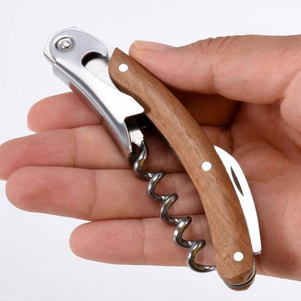 100-piece set of versatile wooden-handle wine openers with integrated knife and corkscrew