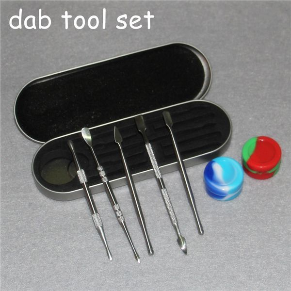 106-121mm dab tool kit with aluminum case, including wax tools, atomizer, titanium nail, and dabbers for dry herb vaporizer pens, shipped via DHL