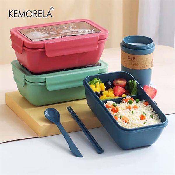 1100ml leakproof bento box with compartments for kids, includes tableware
