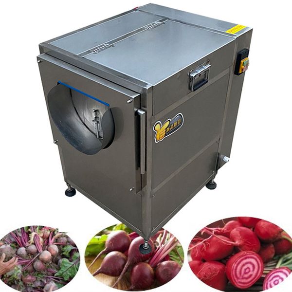 1100W commercial electric peeler for potatoes, sweet potatoes, and ginger, featuring automatic cleaning and peeling functions