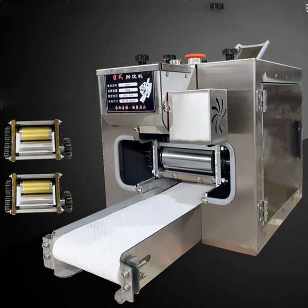 110V/220V stainless steel automatic dumpling wrapper machine with interchangeable molds for wonton, gyoza, and roti chapati
