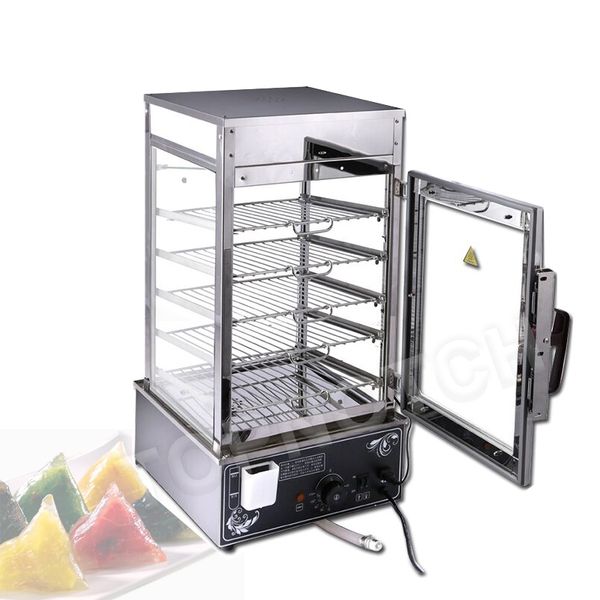 1.2Kw 5-Tier Electric Food Steamer for Buns, Commercial Stainless Steel Warming Cabinet