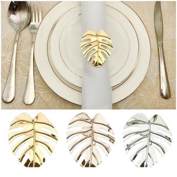 12-piece leaf-patterned napkin ring set for elegant table decor at weddings, parties, and holiday dinners