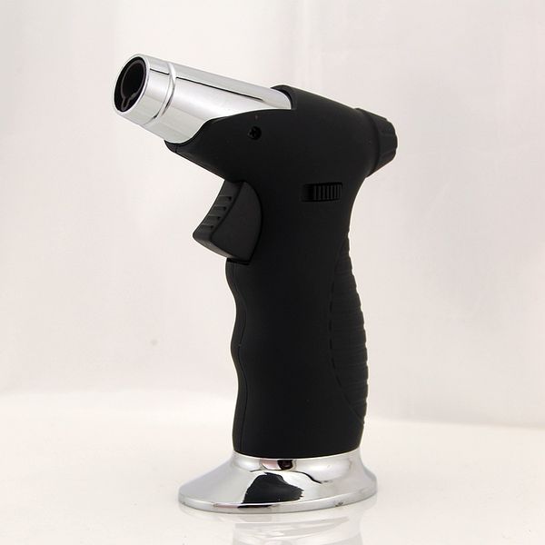 1300C butane gas torch with adjustable flame, refillable and windproof, ideal for kitchen use