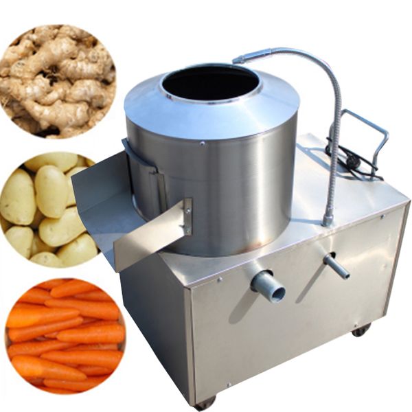 1500W Commercial Electric Potato Peeler - Stainless Steel Fully Automatic Taro Ginger Peeling Machine (350 Type)
