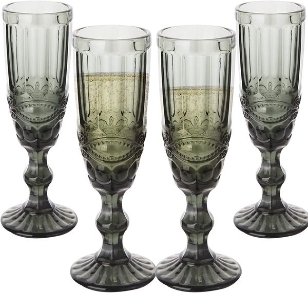 150ml vintage red wine glass with embossed design, perfect for wine, juice, or champagne at weddings, bars, restaurants or home use