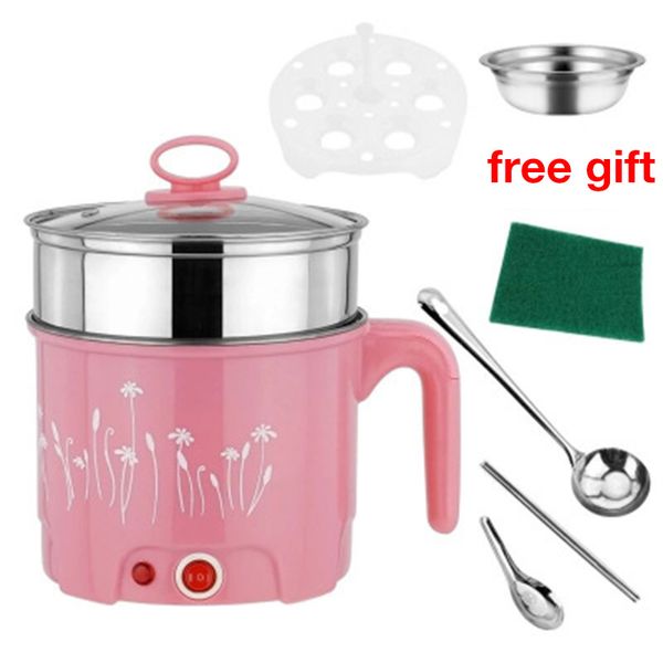 1.5L/1.8L multi-purpose electric skillet for cooking noodles, rice, and more with thermal insulation and free accessories (Model C19041901)