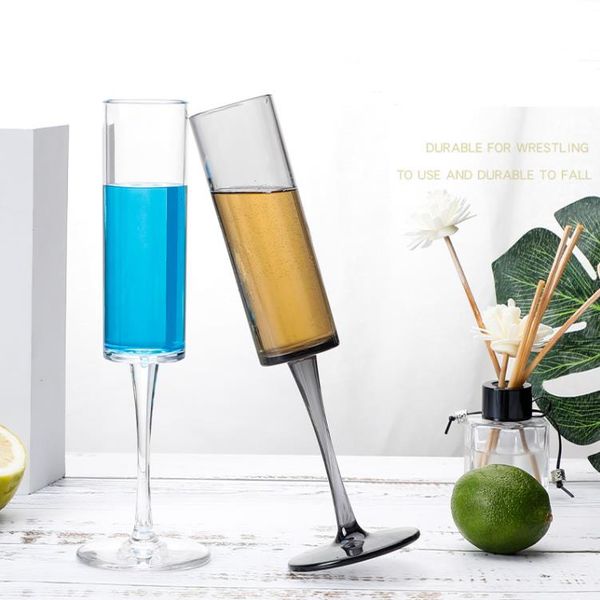 165ml acrylic champagne glasses in 2 colors, durable PC cups with anti-drop and heat-resistant features, model SN4047