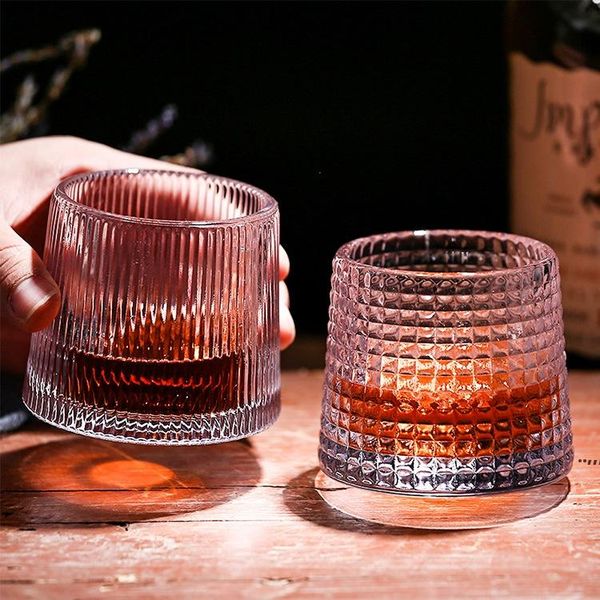 170ml rotating glass tumbler for wine, whisky, beer, or juice with a creative design for home kitchen use