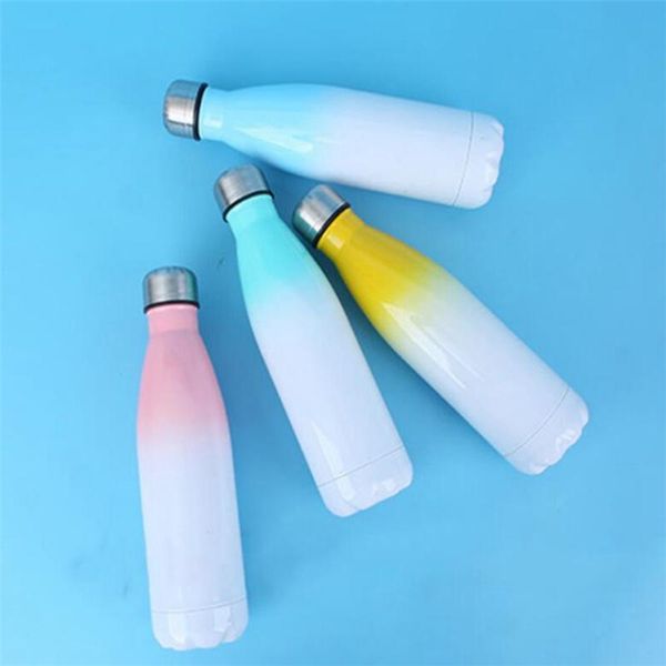 17oz/500ml gradient color-changing stainless steel water bottle with sublimation design, shipped via sea freight ZC263