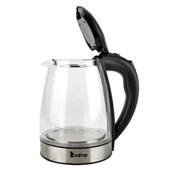 1.8L fast-boiling electric glass kettle with stainless steel and LED display
