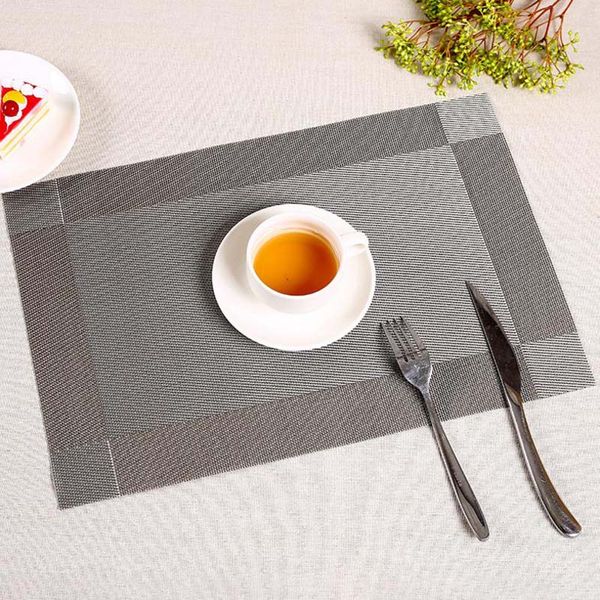 1PC 6-color PVC bamboo table placemats for kitchen and dining, including individual coasters and doilies