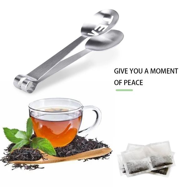 1pc stainless steel lemon tweezer for tea, ice, sugar, and BBQ, a durable kitchen tool and teaware accessory