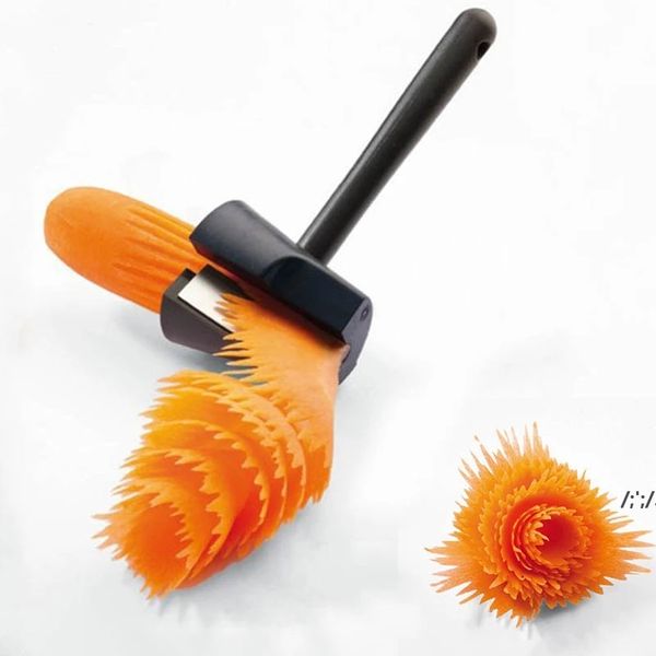 1Pcs Handheld Spiral Vegetable Cutter for Kitchen, Plastic Fruit Peeler and Slicer, Decorative Cooking Tool JLE14116