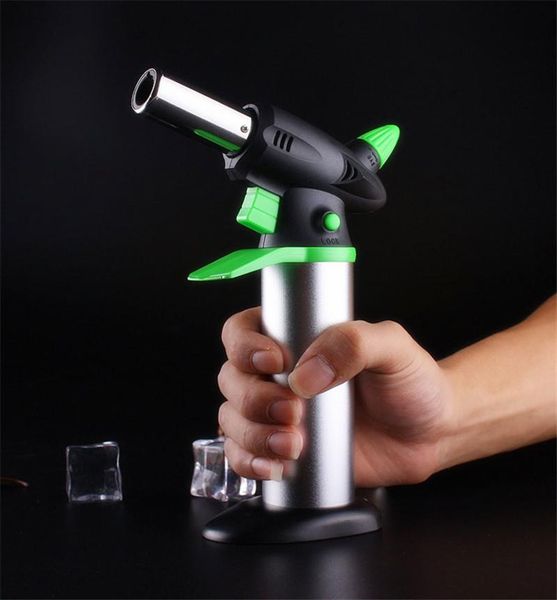 1pcs refillable butane torch lighter with 1300°C jet flame for kitchen, dabbing, and cigar use