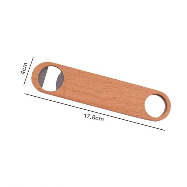 1pcs/lot DIY Wooden Stainless Steel Large Beer Bottle Opener with Custom Logo for Bar Use