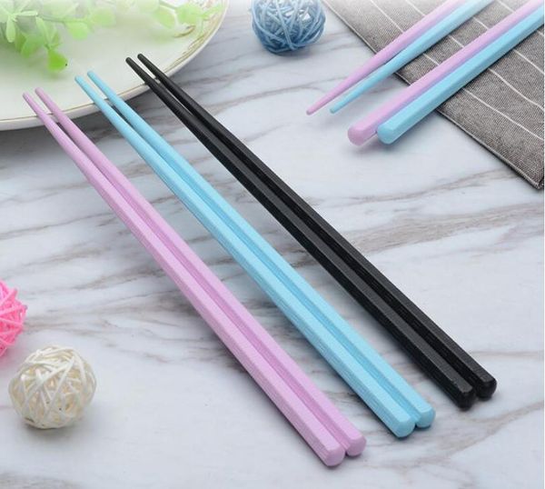 200pair reusable Japanese sushi chopsticks with non-slip glass fiber in black, blue, and pink colors