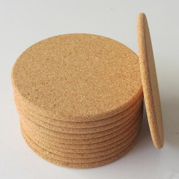 200pcs heat-resistant wooden round cork coasters for tea, wine, coffee cups, table decor mats
