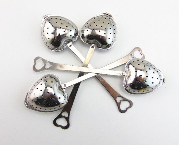 200-piece lot of charming heart-shaped stainless steel tea infuser spoons for kitchen use