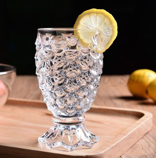 2018 latest elegant Mermaid design goblet, fish scale juice glass set of six, factory direct with free shipping