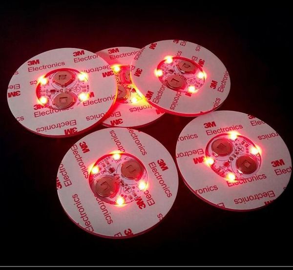 2022 LED flashing coaster stickers for bar and nightclub bottle decoration with free DHL shipping