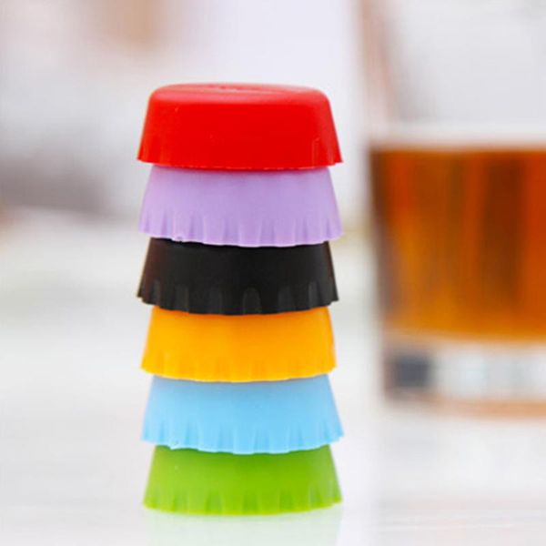 2022 new set of 6 silicone lids for drink bottles, reusable caps for wine and beer bottles, silica gel stoppers