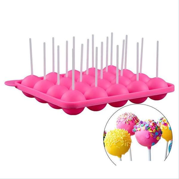 20-hole round lollipop baking mold for spherical chocolates, cookies, and cake pops