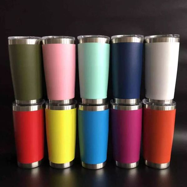 20oz vacuum-insulated stainless steel travel mug with lid, portable thermos tumbler for outdoor and car use, customizable gift option HH0009