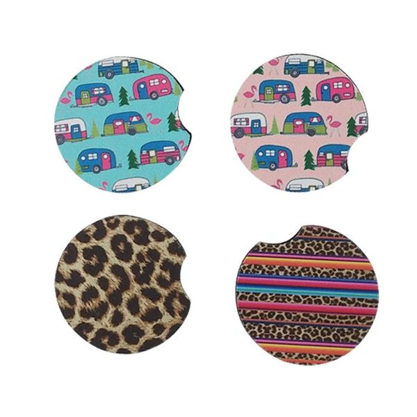 22 vibrant neoprene coasters featuring cactus, unicorn, and flower prints, perfect for coffee mugs, non-slip car or home decor, shipped via DHL
