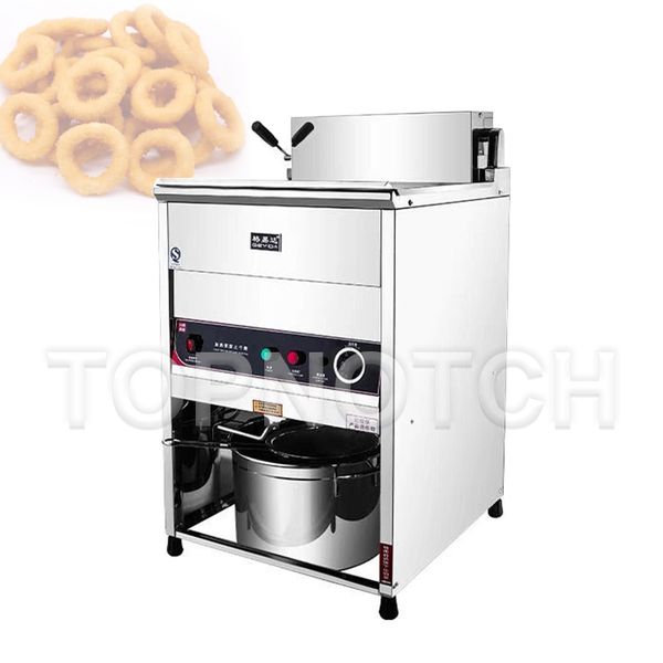 220V commercial-grade single-cylinder electric fryer for high-volume kitchen use, ideal for frying french fries and chicken