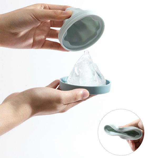 2.36-inch elevated silicone ice cube mold for snow mountain design, food-grade material with delivery funnel
