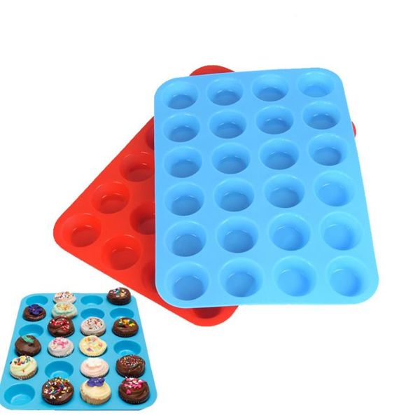 24-cavity silicone muffin cups for baking cakes, cookies, and cupcakes