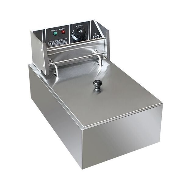 2500W 6L Commercial Electric Deep Fryer with Basket for Home Use - Stainless Steel Churros, Fries, and Chicken Fryer