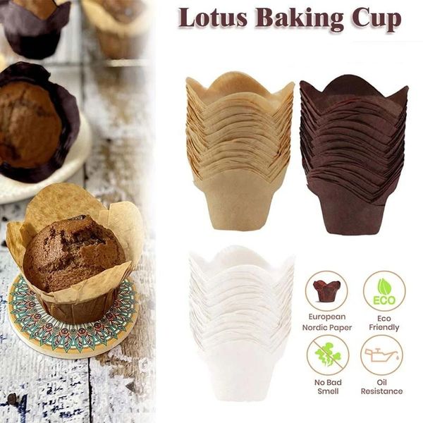 250-piece wedding lotus-shaped cupcake liners for baking muffins, ideal for Valentine's Day cakes and pastries