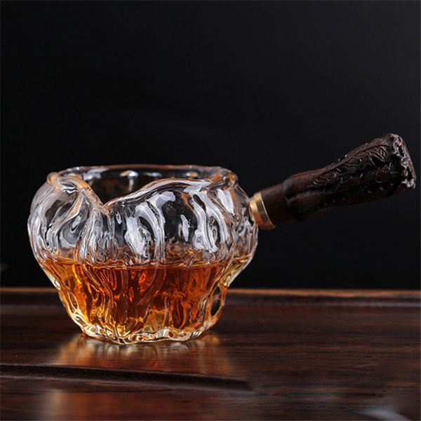260ml heat-resistant tea cups with wooden handles, part of a Kung Fu tea set for coffee or milk