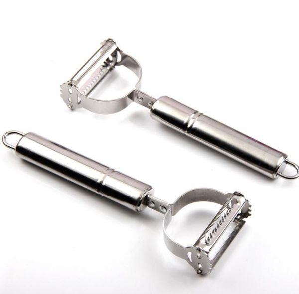2-in-1 stainless steel potato grater and julienne peeler for kitchen vegetable prep