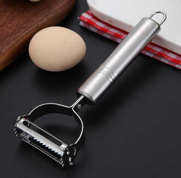 2-in-1 stainless steel potato grater and julienne peeler for versatile vegetable preparation