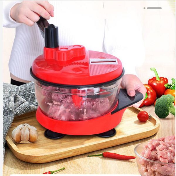 2L Kitchen Manual Food Processor with Blender, Potato Crusher, Meat Mincer, and Vegetable Cutter