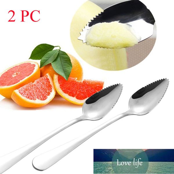 2PC Home Thick Stainless Steel Grapefruit Spoon Ice Cream Dessert Spoon Serrated Edge Fruit Coffee Stirring Spoons Tea Spoons Factory price  

重写为：  
2-piece set of sturdy stainless steel grapefruit spoons with serrated edges, ideal for desserts, ice cream, fruit, coffee and tea, offered at wholesale price