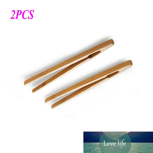 2-piece bamboo tea clips, wooden toast tongs for bagels, bacon, sugar, and ice, measuring 18cm