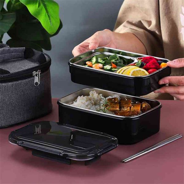 304 stainless steel kids' lunch box with single or double layer options for school or office use