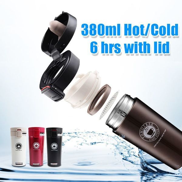 380ml premium insulated travel coffee mug with stainless steel vacuum flask for tea and hot beverages