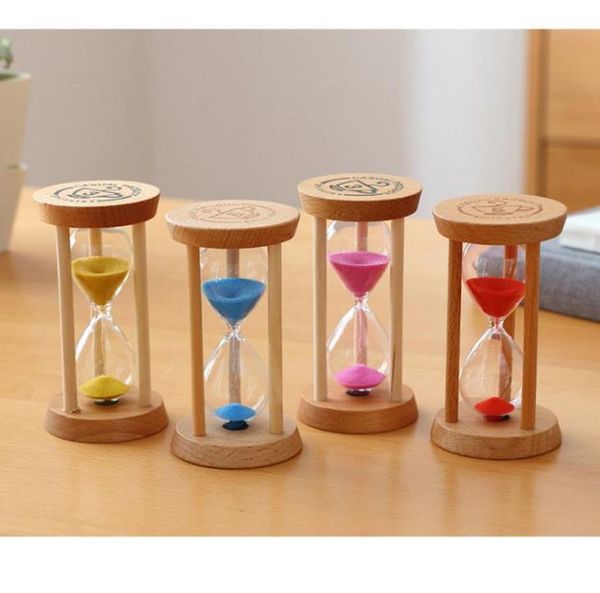 3-minute wooden hourglass timer for kitchen use